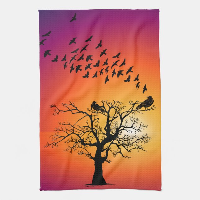 Ravens Crows Blackbirds Serviettes de cuisine (Vertical)