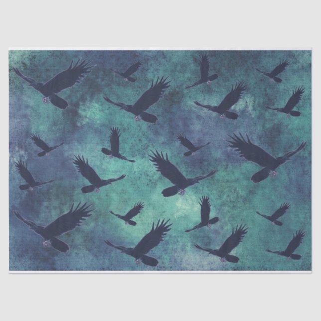 Ravens Decoupage Tissue Paper (Front)