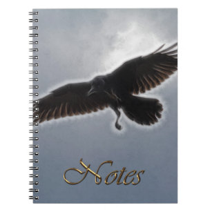 Raven's Descent Fractal Print Notebook