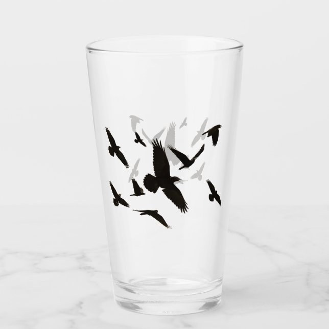 Ravens Drinking or Beer Glass (Front)