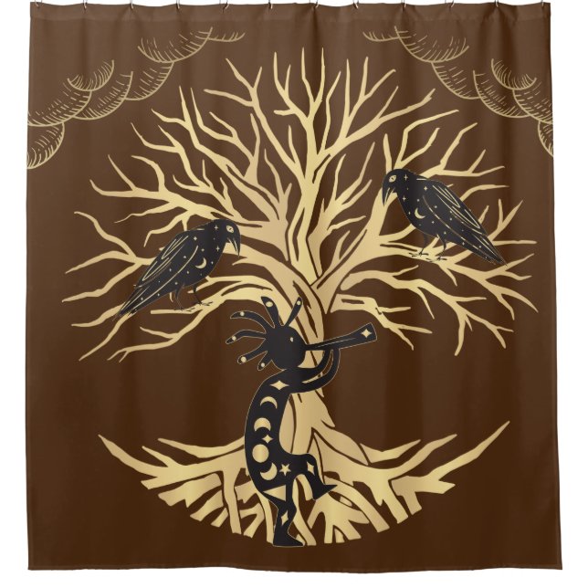 Ravens et Kokopelli rideau de douche (Devant)