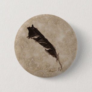 Raven's Feather Bird-lover Crow design 2 Inch Round Button