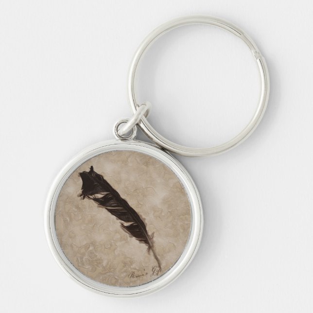 Raven's Feather Bird-lover Crow design Keychain (Front)