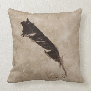 Raven's Feather Bird-lover Crow design Throw Pillow