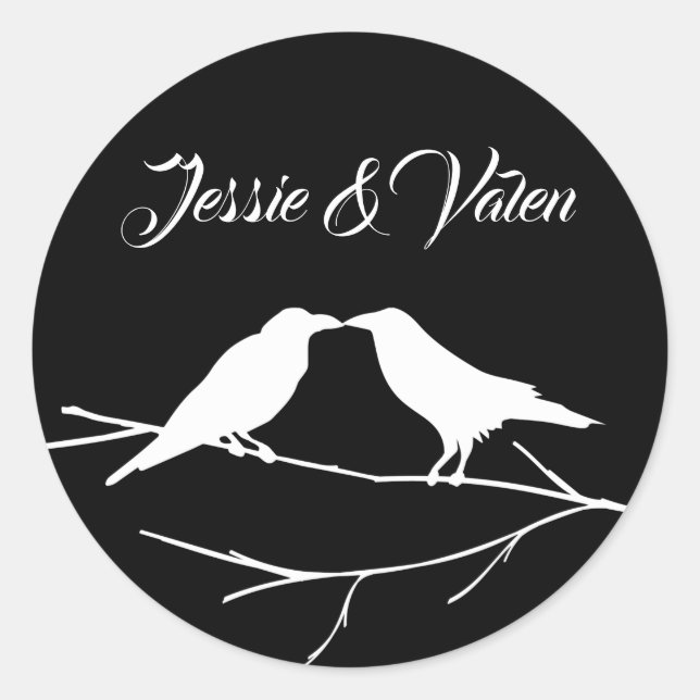 Ravens Gothic Wedding Classic Round Sticker (Front)