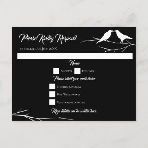 Ravens Gothic Wedding Reply Card