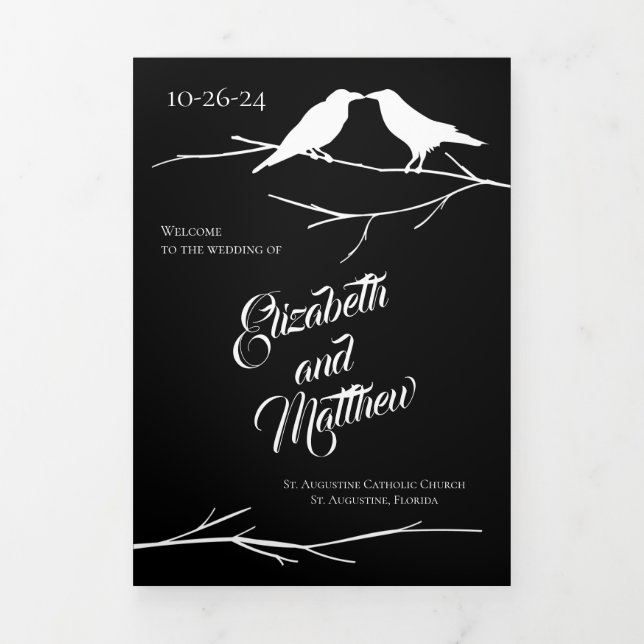 Ravens Gothic Wedding Tri-Fold Programme (Cover)