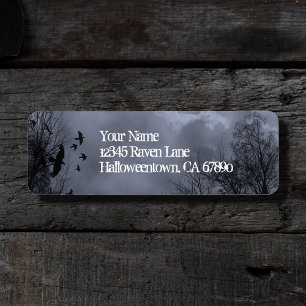 Ravens Haunted Sky Blue Mist Return Address