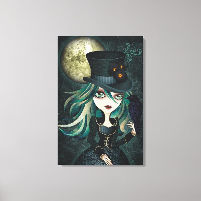 Raven's Moon Wrapped Canvas Wall Art (Front)