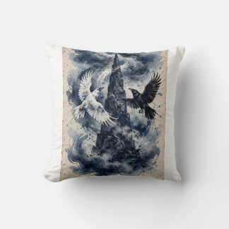Ravens of the Hundredth Stratum Throw Pillow