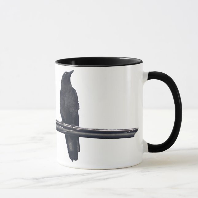 "RAVENS ON A WIRE" Amateurs d'oiseaux Mug (Droite)