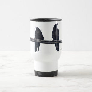 "RAVENS ON A WIRE"  Wildlife Travel Mug