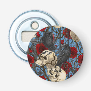 Raven's secret. Dark and moody gothic illustration Bottle Opener