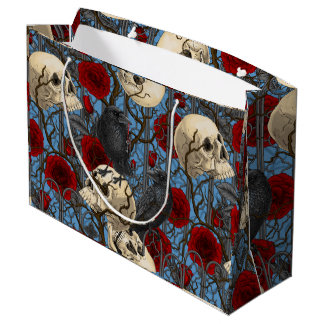 Raven's secret. Dark and moody gothic illustration Large Gift Bag