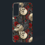 Raven's secret. Dark and moody gothic illustration Samsung Galaxy Case<br><div class="desc">Hand-painted gothic design,  featuring raven birds,  sculls and roses,  seamless pattern</div>