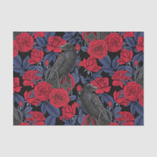 Raven's secret. Dark and moody gothic illustration Tissue Paper