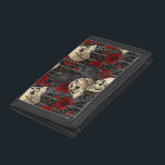 Raven's secret. Dark and moody gothic illustration Trifold Wallet<br><div class="desc">Hand-painted gothic design,  featuring raven birds,  sculls and roses,  seamless pattern</div>