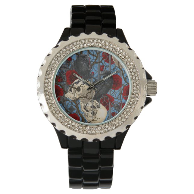 Raven's secret. Dark and moody gothic illustration Watch (Front)