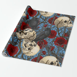 Raven's secret. Dark and moody gothic illustration Wrapping Paper