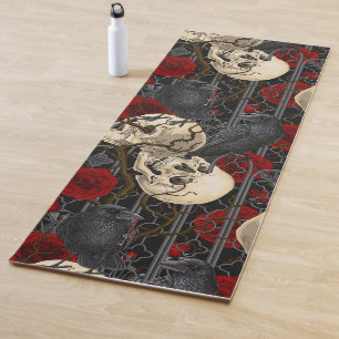 Raven's secret. Dark and moody gothic illustration Yoga Mat
