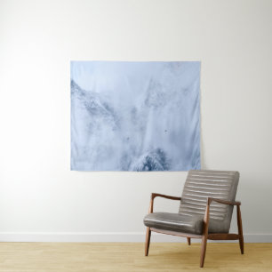 Ravens, snowy mountains and clouds tapestry