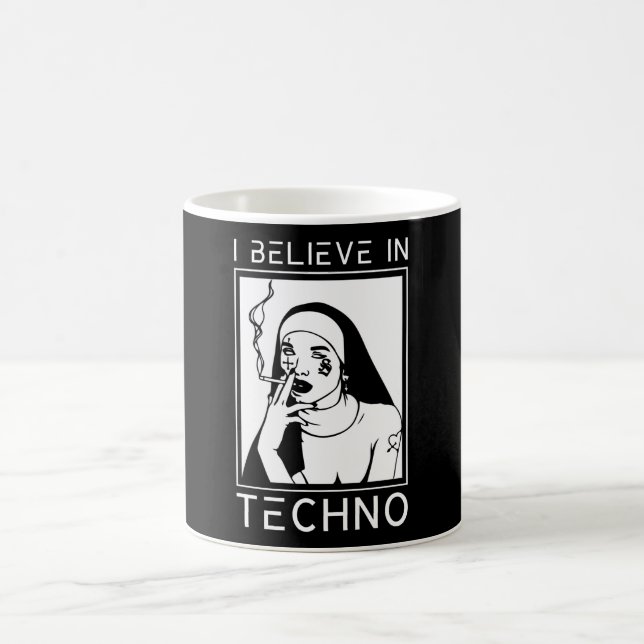 Raver Religion Techno Religion Nun Coffee Mug (Center)