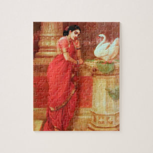 Ravi Varma Paintings-Hamsa Dhayamthi Jigsaw Puzzle