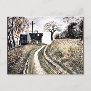 Ravilious - Caravans, fine art Postcard