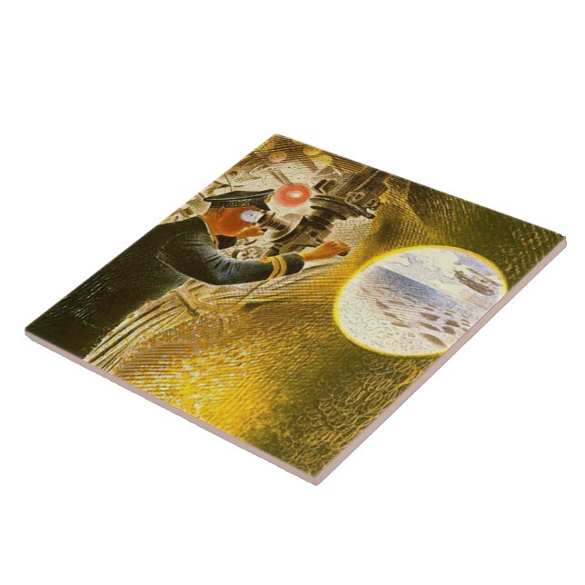 Ravilious - Commander of a Submarine Tile (Side)