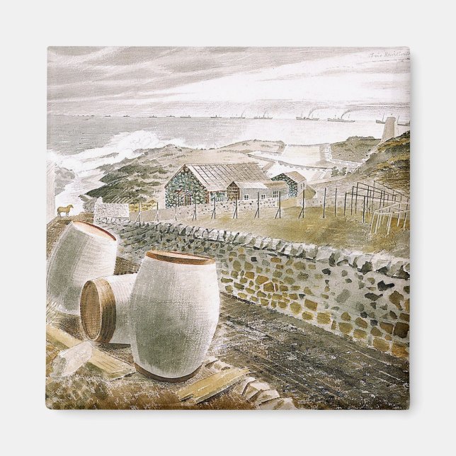 Ravilious - Convoy Passing an Island Magnet (Front)