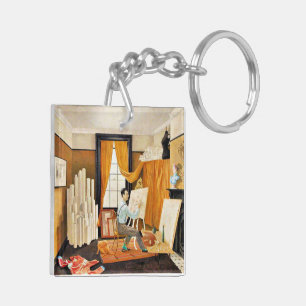 Ravilious - Edward Bawden Working in His Studio Keychain