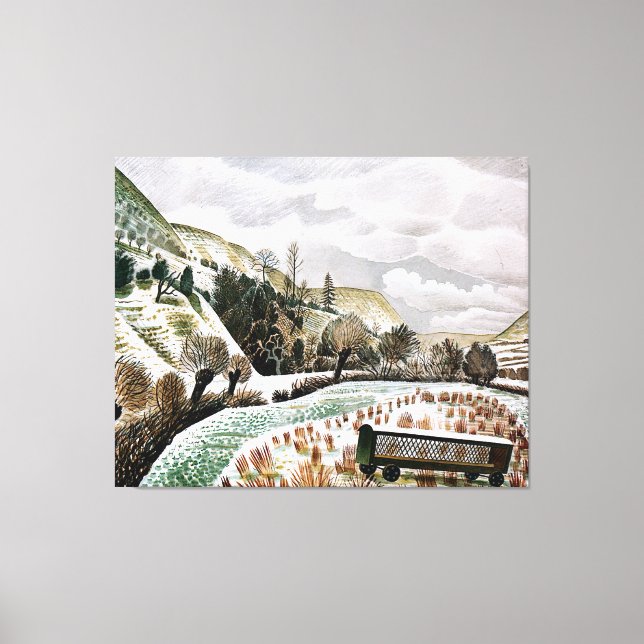 Ravilious - New Year Snow, Canvas Print (Front)