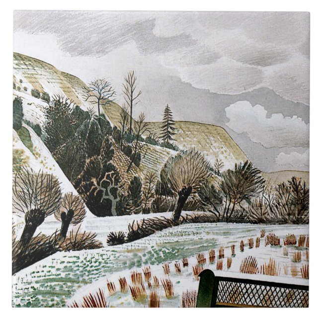 Ravilious - New Year Snow Tile (Front)