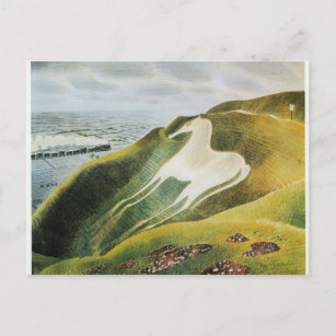 Ravilious - The Westbury Horse, fine art Postcard
