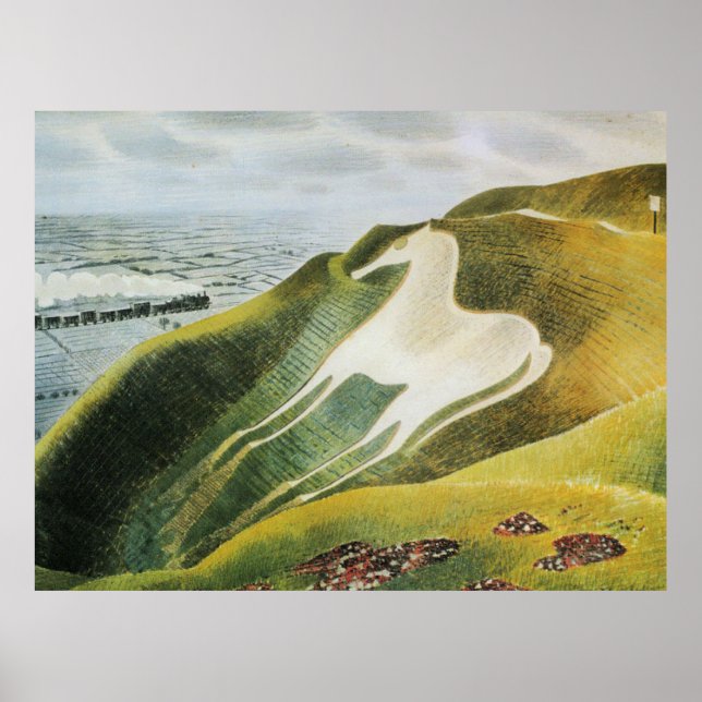 Ravilious - The Westbury Horse, fine art Poster (Front)