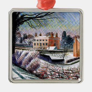Ravilious - Vicarage in Winter Metal Ornament