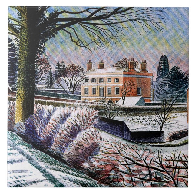 Ravilious - Vicarage in Winter, Tile (Front)