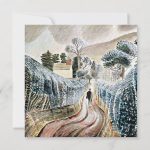 Ravilious - Wet Afternoon, Church of St. Mary Card