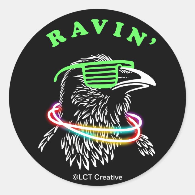 Ravin' Classic Round Sticker (Front)