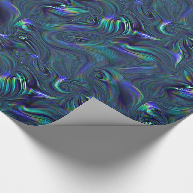 Raving Waves Elegant Pattern Wrapping Paper (Corner)