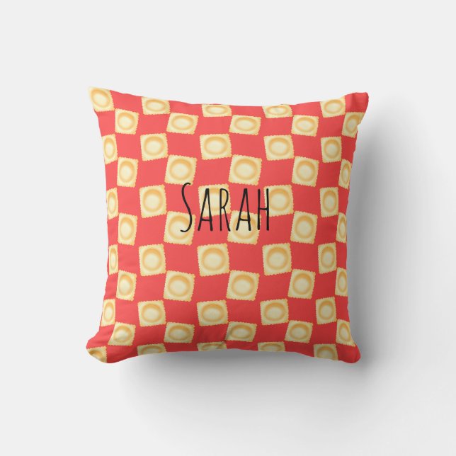 Ravioli Delicious Pasta Throw Pillow (Front)