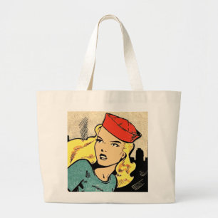 Ravishing Blonde Comic Book Heroine Large Tote Bag