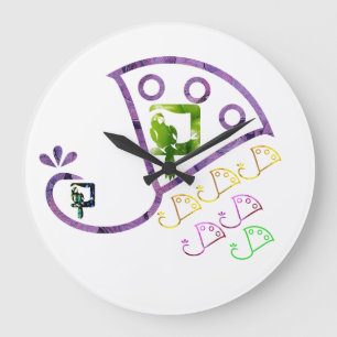 ravishing peacock and parrot large clock