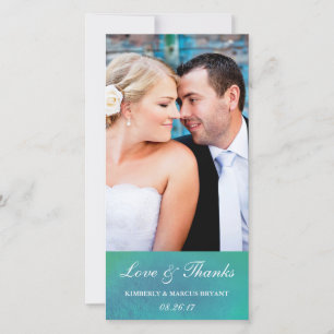 Ravishing / Teal Green Watercolor Wedding Thanks Thank You Card