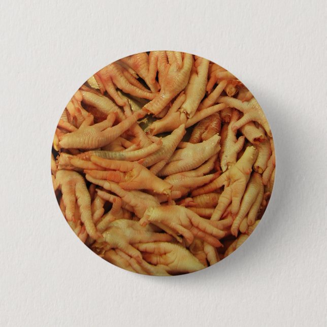 Raw Chicken Feet 2 Inch Round Button (Front)