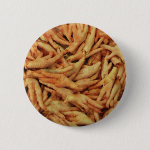 Raw Chicken Feet 2 Inch Round Button