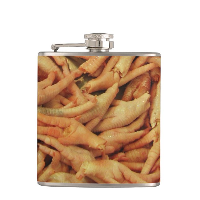 Raw Chicken Feet Hip Flask (Front)