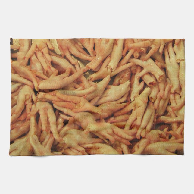 Raw Chicken Feet Kitchen Towel (Horizontal)