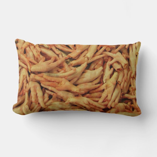 Raw Chicken Feet Lumbar Pillow (Front)