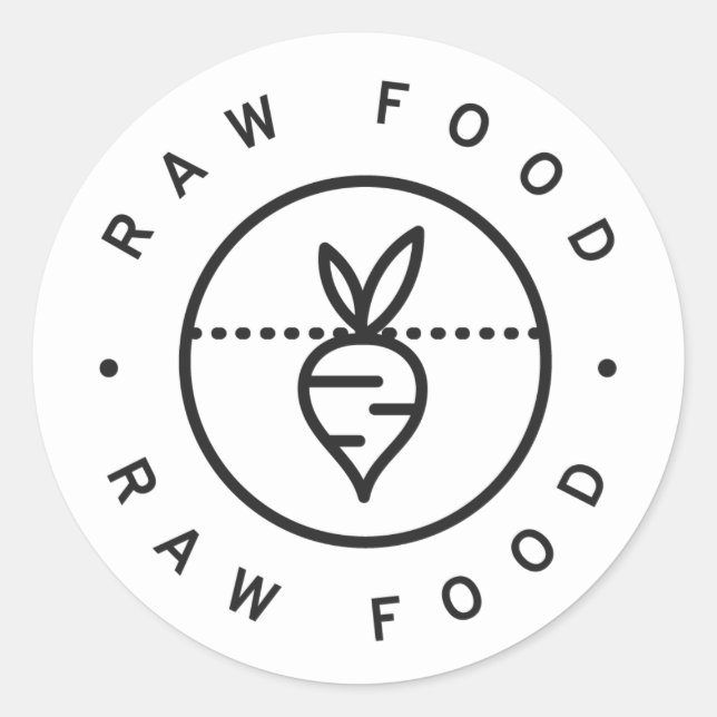 Raw food classic round sticker (Front)